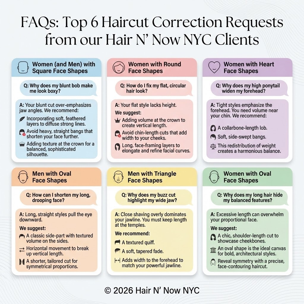 Top six haircut correction FAQs from Hair N Now NYC clients