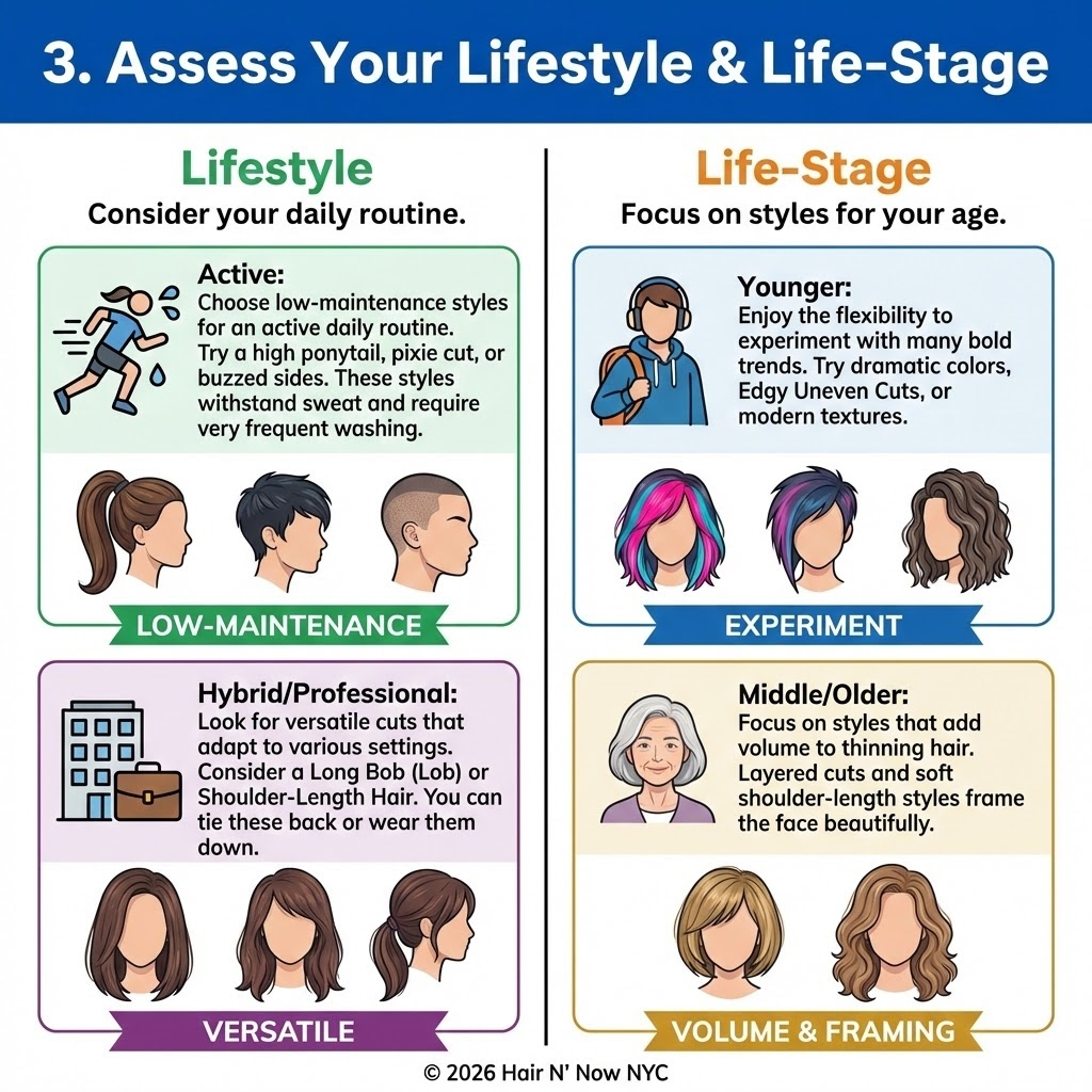 Lifestyle and life-stage hairstyle guide