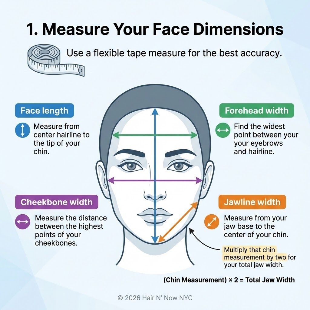 How to measure your face dimensions infographic