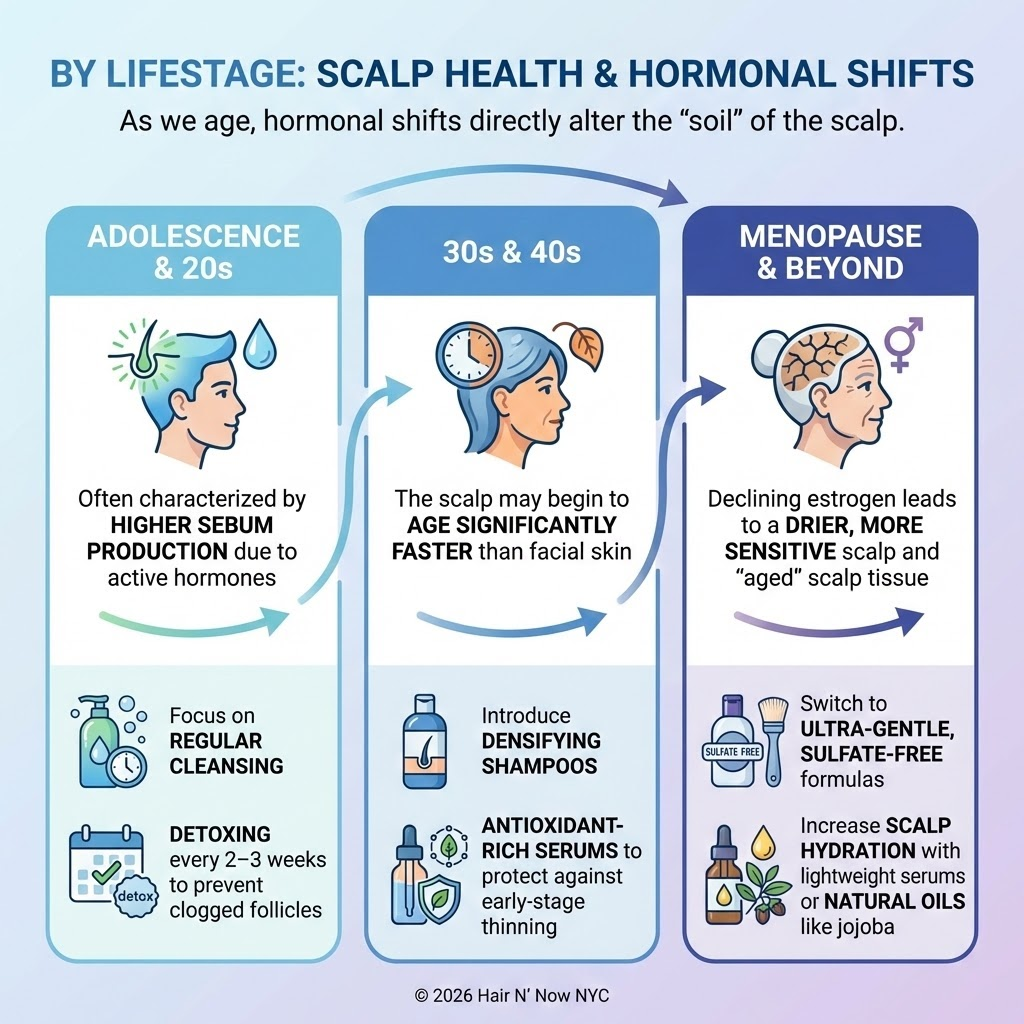 Scalp health by lifestage infographic