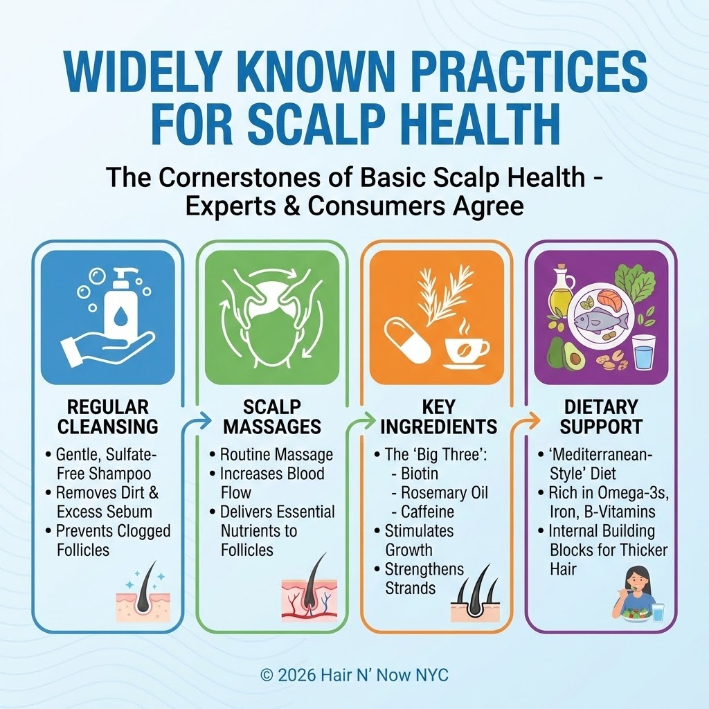 Widely known practices for scalp health infographic